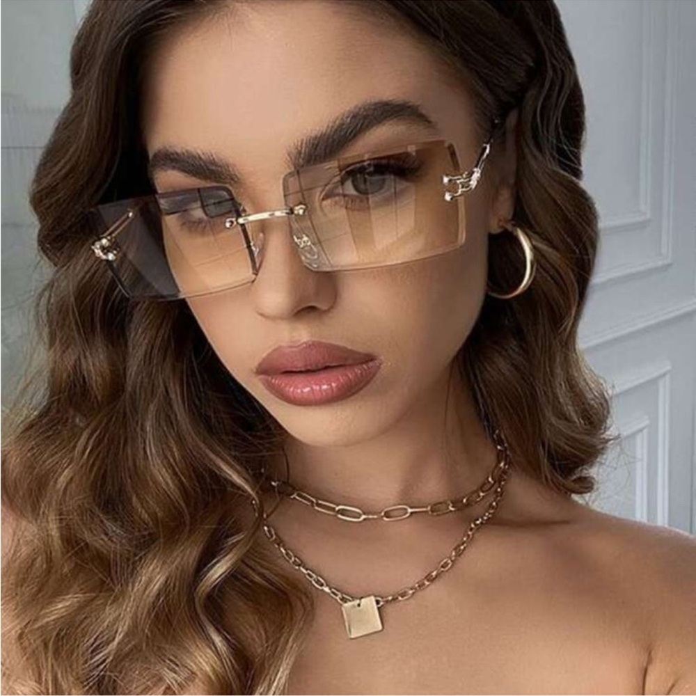 Rimless Ombré Sunglasses 🕶️ Square sunglasses UV 400 protection 🆕
